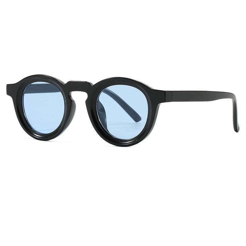 Damen modische runde Sonnenbrille mit transparentem Rahmen und UV-Schutz Brehn