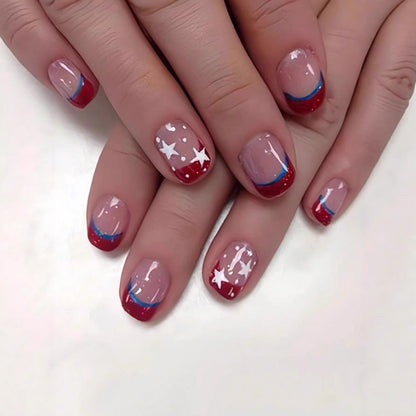 Patriotische Gel-Nagelkunstverlängerungen Brehn