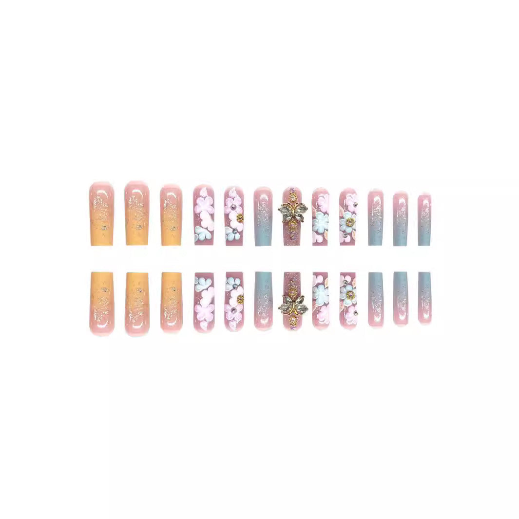 Floral 3D Press-On Nagelkunst Set Brehn