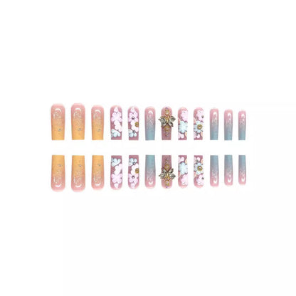 Floral 3D Press-On Nagelkunst Set Brehn