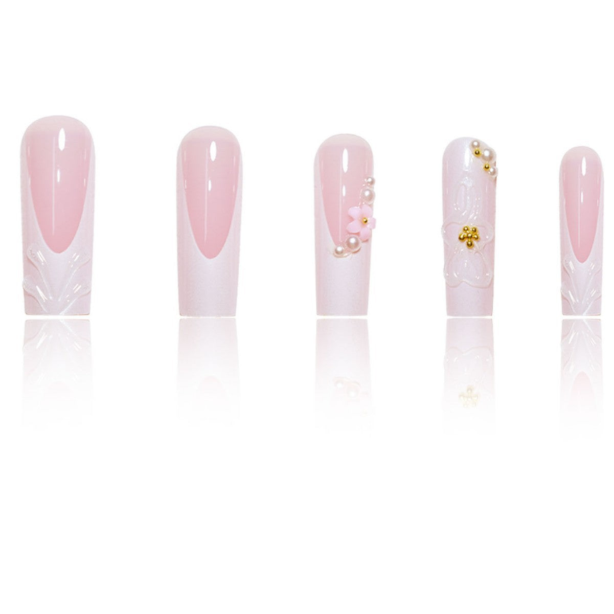 Dekorative florale Stiletto Press-On Nägel Brehn