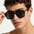 Damen quadratische Sonnenbrille mit elegantem transparentem Rahmen Brehn