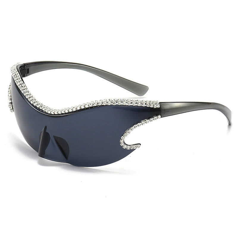 Damen Glamouröse Sonnenbrille mit funkelndem Strassbesatz Brehn