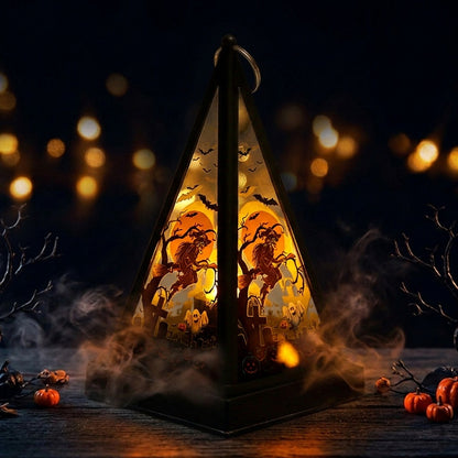 Halloween Deko-Laterne mit Kunstlichteffekt