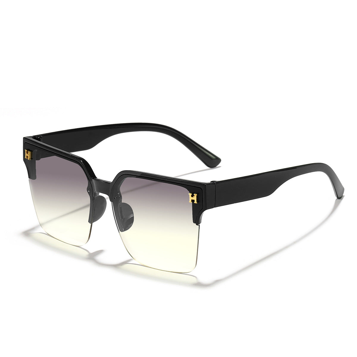 Damen moderne quadratische Sonnenbrille mit transparentem Rahmen Brehn