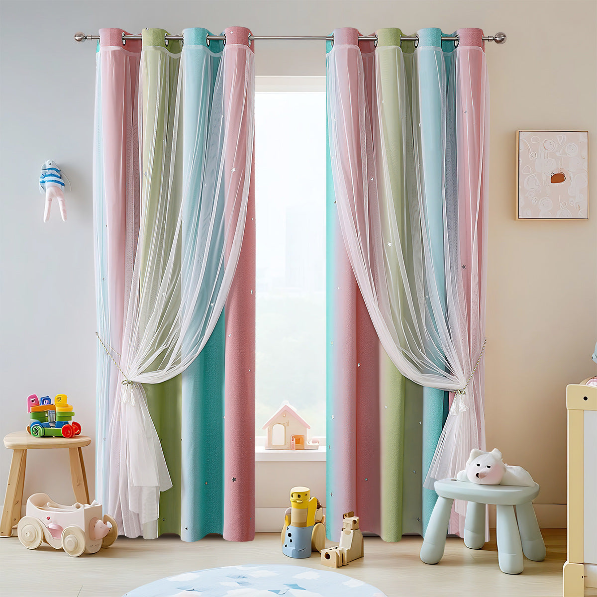 Bunte dekorative transparente Fenster Gardine