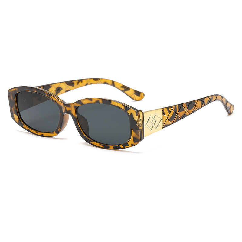 Damen moderne Sonnenbrille mit einzigartigem goldenem Rahmen Brehn