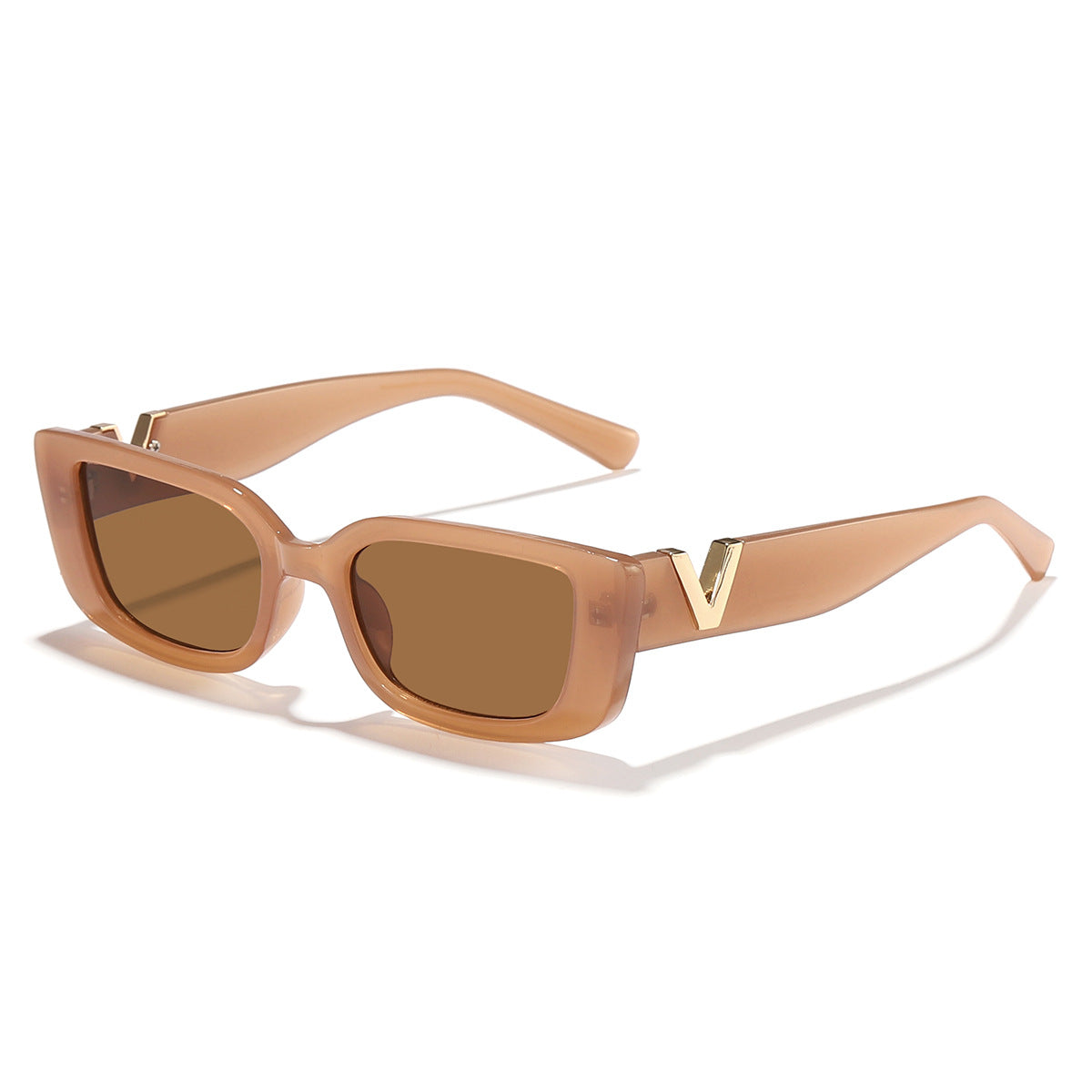 Damen modische quadratische Sonnenbrille mit goldenen Akzenten Brehn