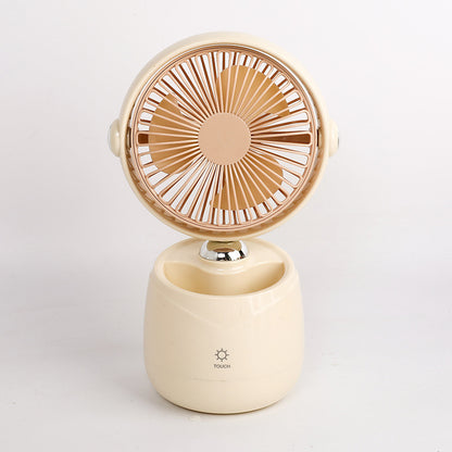 Damen tragbarer USB Tischventilator mit Touch-Steuerung und Lichteffekt Brehn