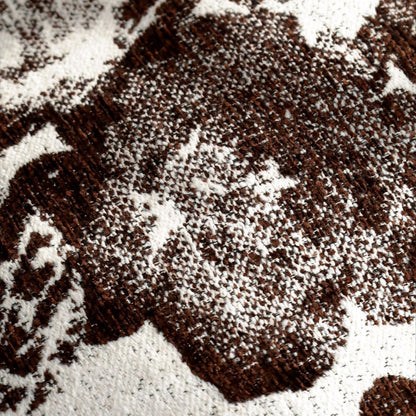 Quadratischer Samt-Kissenbezug mit erhabener Chenille-Blütenapplikation und verdecktem Reißverschluss Brehn