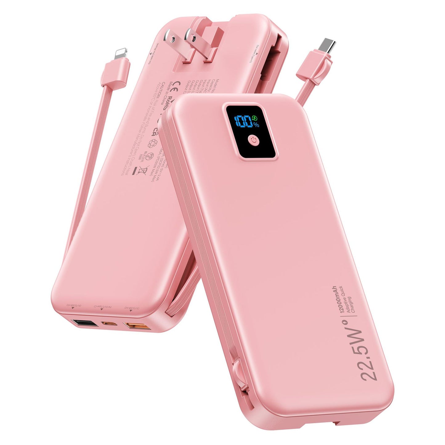 Powerbank mit Digitalem Lcd-Display und Integriertem Ladegerät Brehn