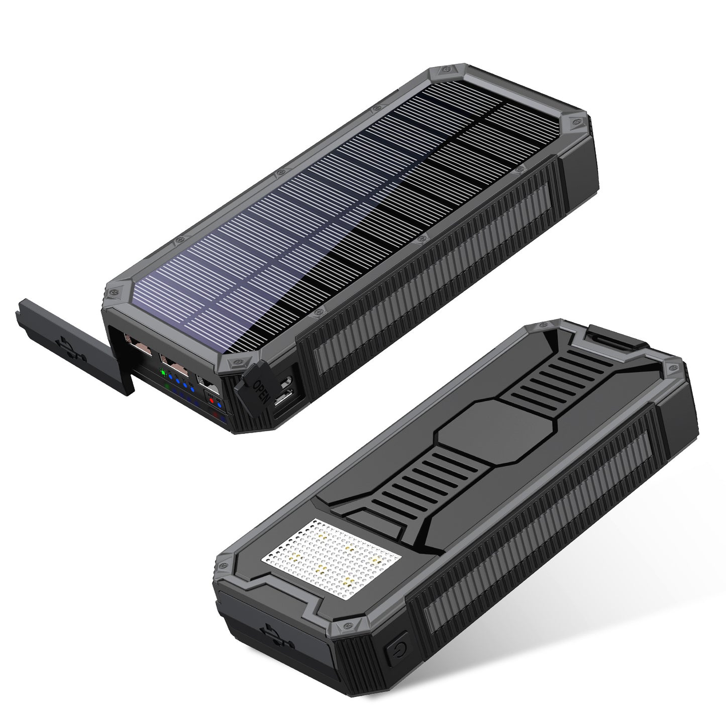 Solar Powerbank mit Integrierter Taschenlampe und Schnellladefunktion Brehn