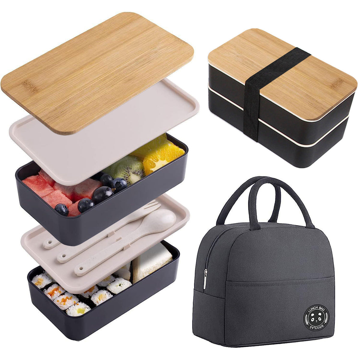 Umweltfreundliche doppellagige Bento-Lunchbox