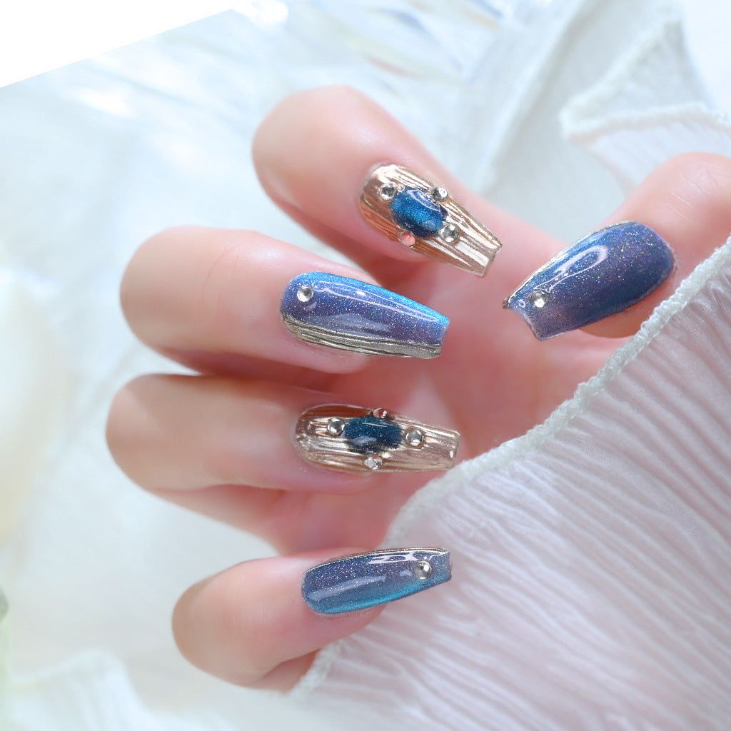 Glitzernde Press-On Nagelkunst Brehn