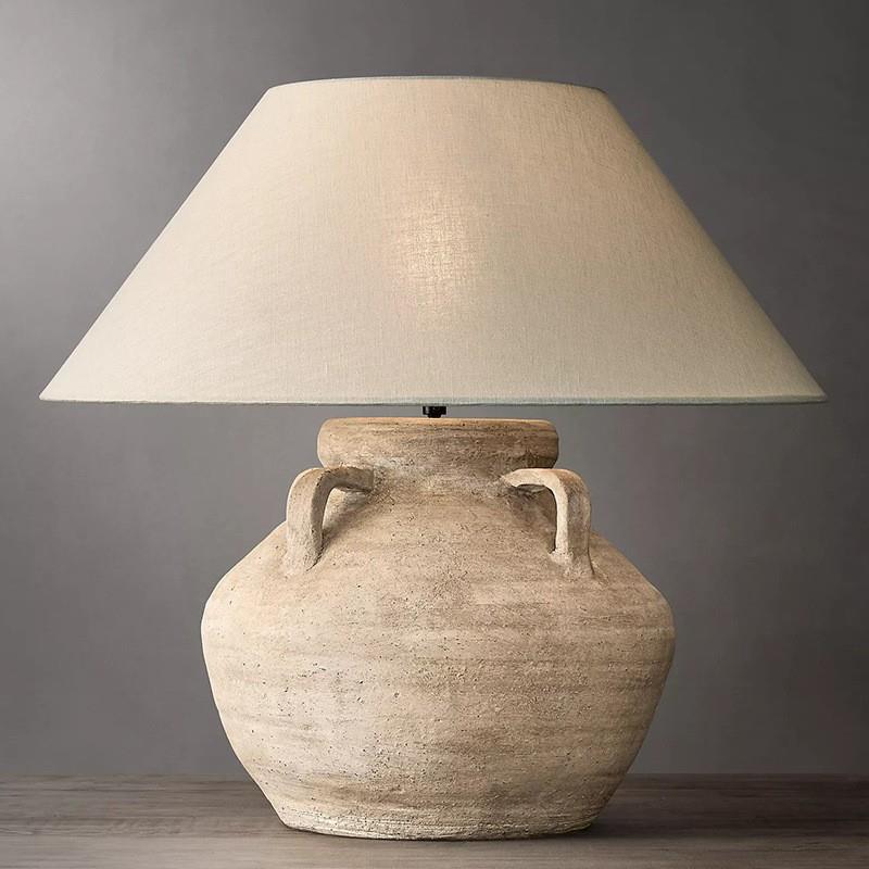 Rustikale Keramik Tischlampe