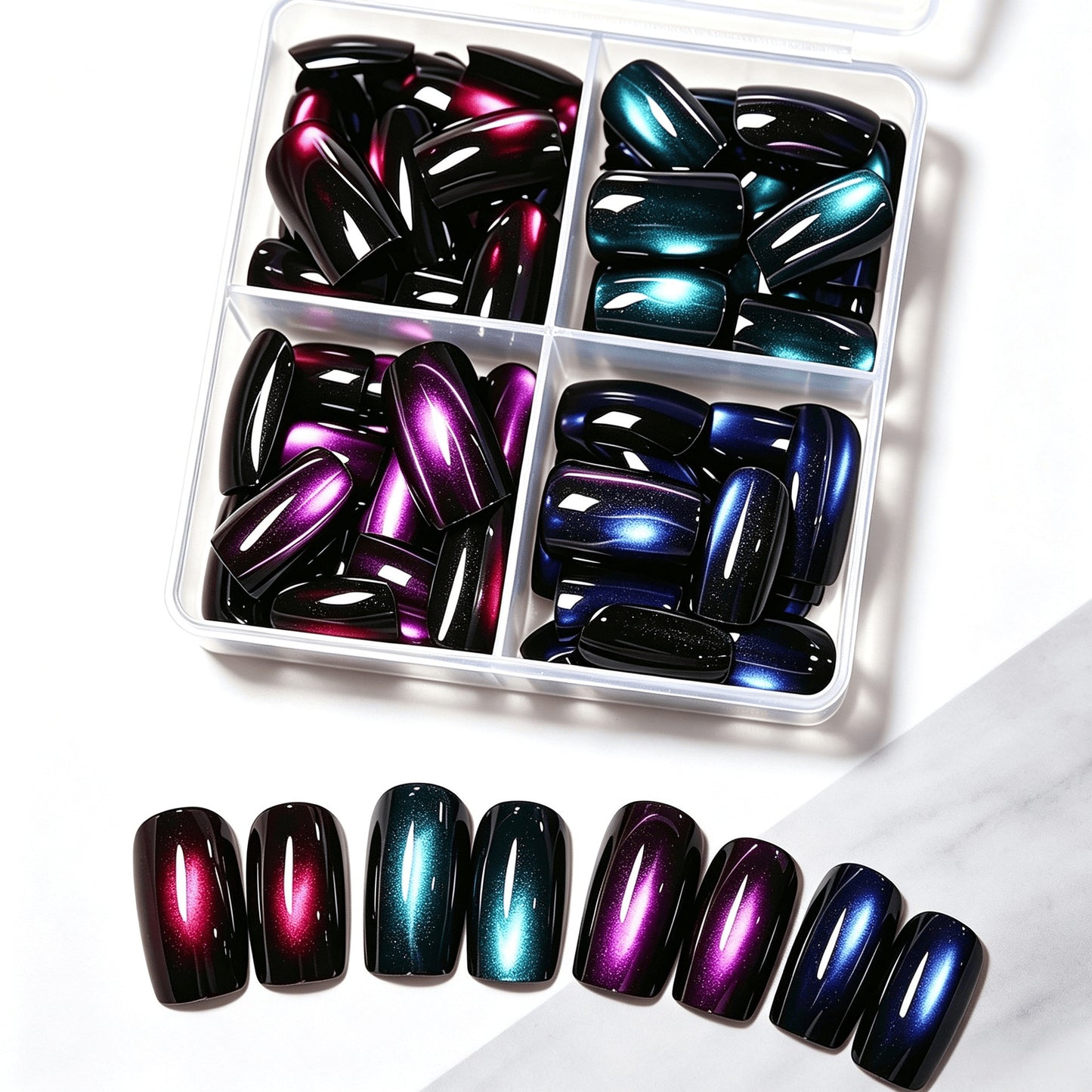 Gradient Glitter Press-On Nail Set Brehn