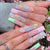 Kunstnagelset mit blumigen 3D-Verzierungen und Strass-Akzenten Brehn