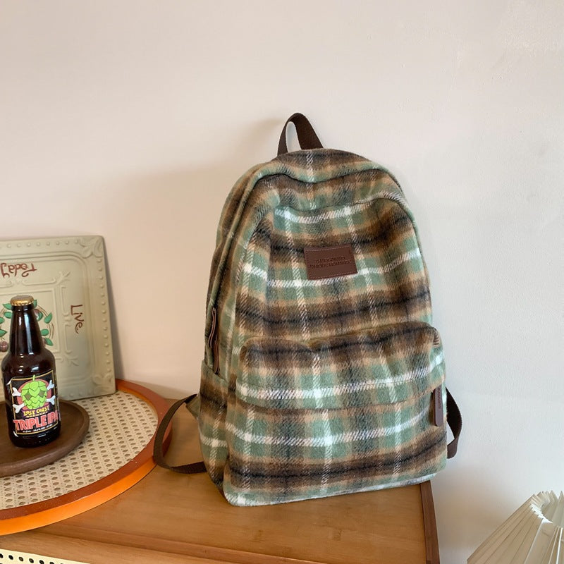 Gemütlicher Rucksack mit kariertem Muster