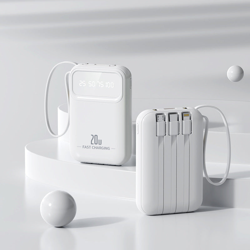 Kompakte Powerbank mit integrierten Schnellladeanschlüssen Brehn