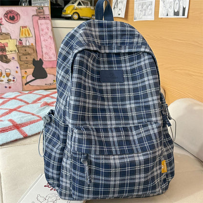 Stylische kariert gemusterte Rucksack Brehn