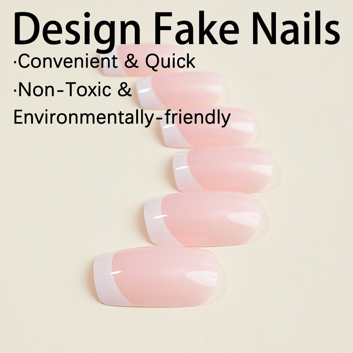Künstliches Nagelset mit elegantem French-Maniküre-Design Brehn
