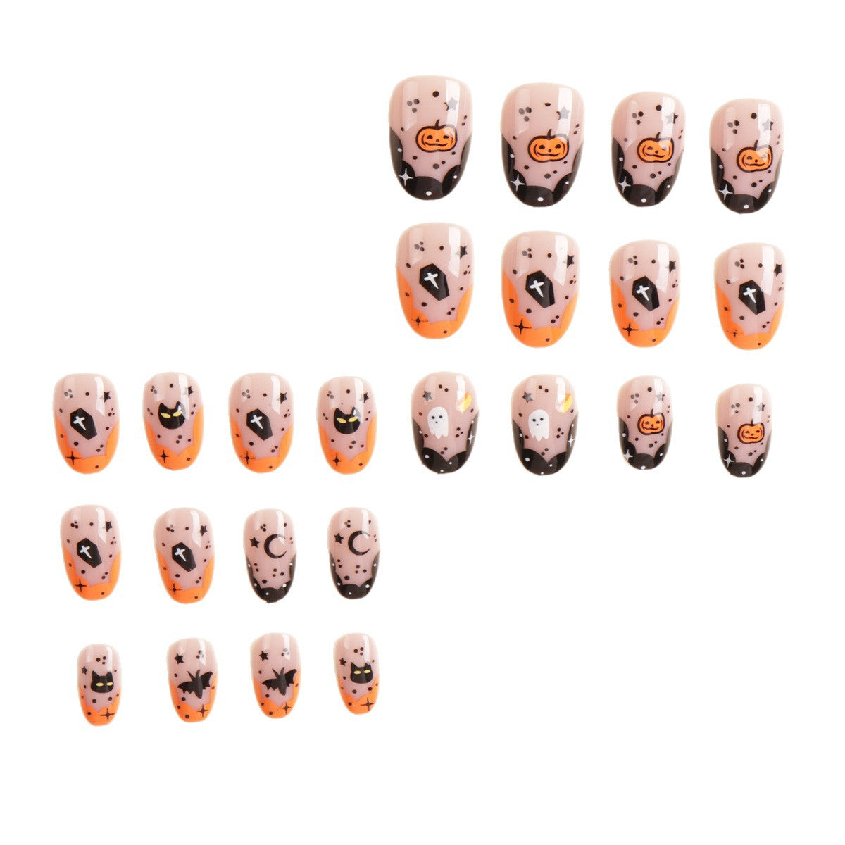 Halloween-Themen Press-On Nagelkunstset Brehn