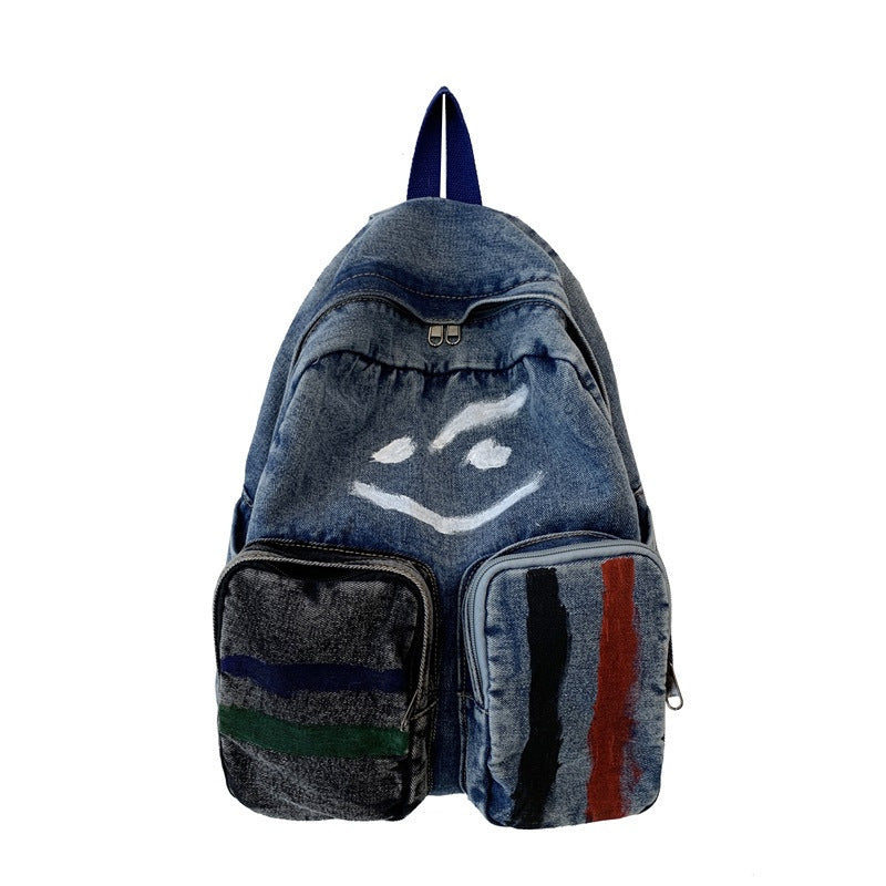 Künstlerischer Denim Rucksack Brehn