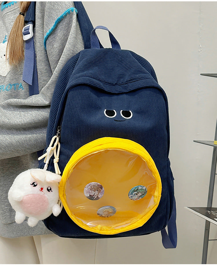 Rucksack mit Transparentem Sichtfenster und Tierischem Anhänger Brehn
