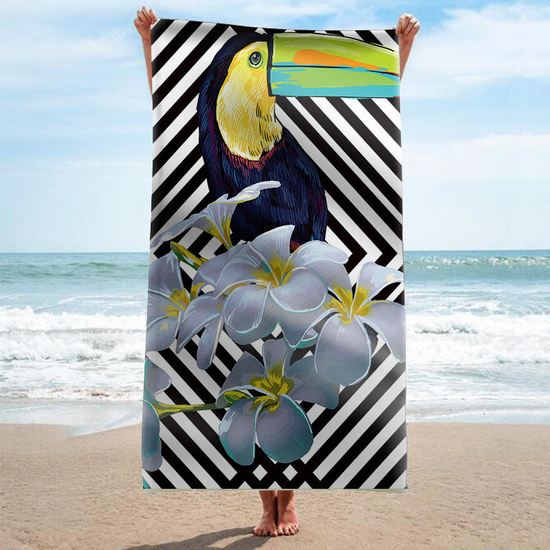 Strandtuch mit tropischem Flamingo-Muster Brehn