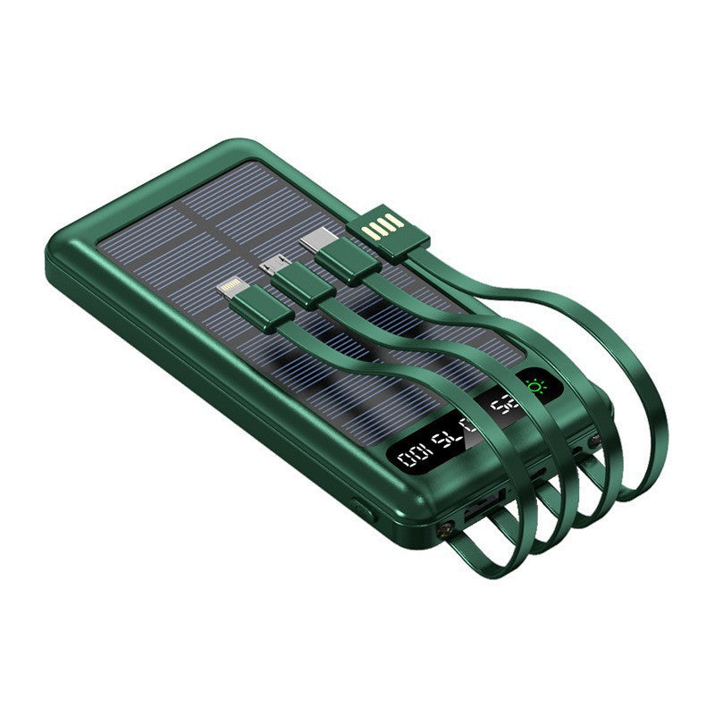 Solarbetriebene Powerbank mit Integrierten Ladekabeln Brehn