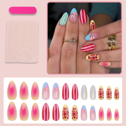 Kunstnagelset mit floralem Muster und kreativen Designs Brehn