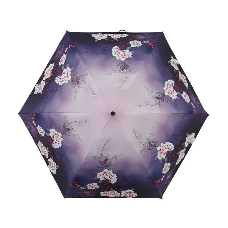 Damen Eleganter Regenschirm mit exquisitem Blumenmotiv Brehn