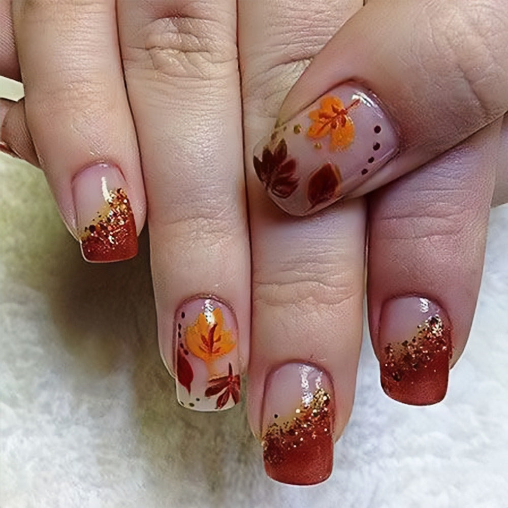 Herbst-Themen Press-On Nagelkunst Brehn