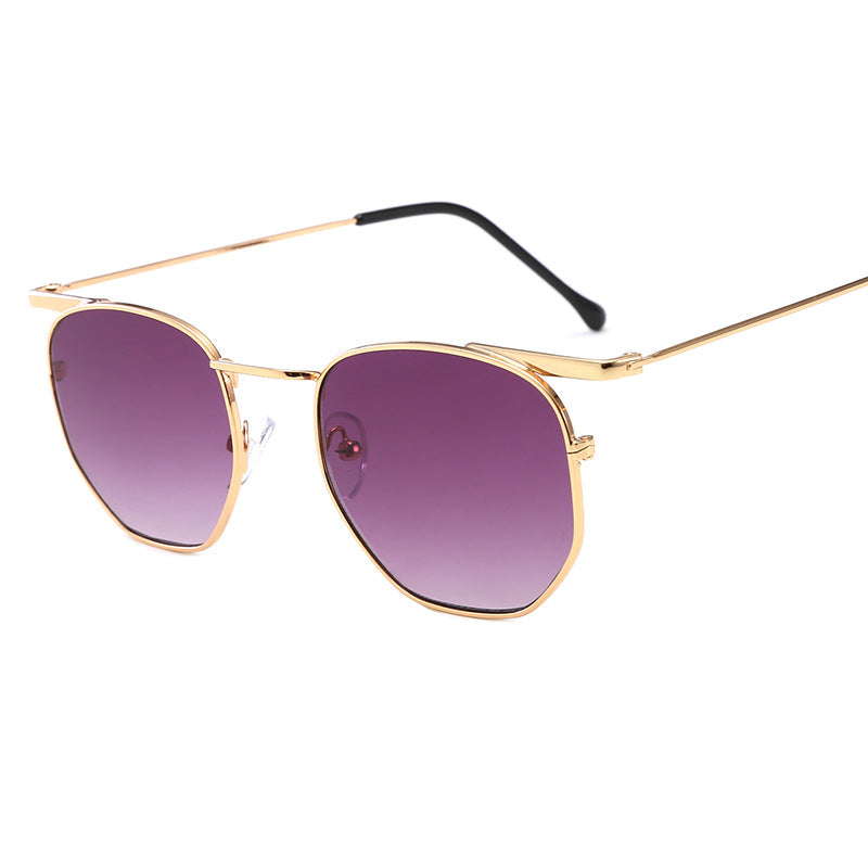 Damen modische geometrische Sonnenbrille mit elegantem Metallrahmen Brehn
