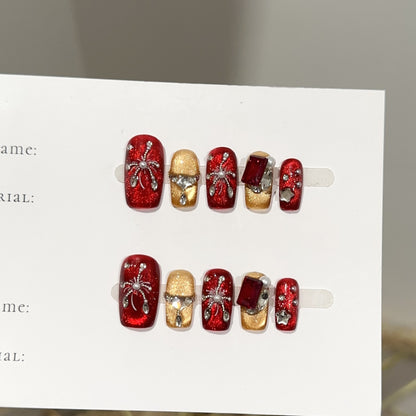 Themen Press-On Nagelkunst Set mit Spinnenakzenten