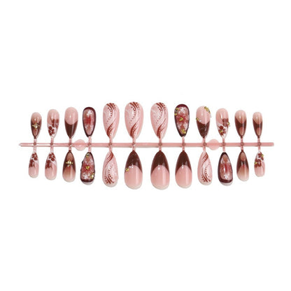 Kunstnagelset mit eleganten 3D-Blütenakzenten und glamourösen Designs Brehn