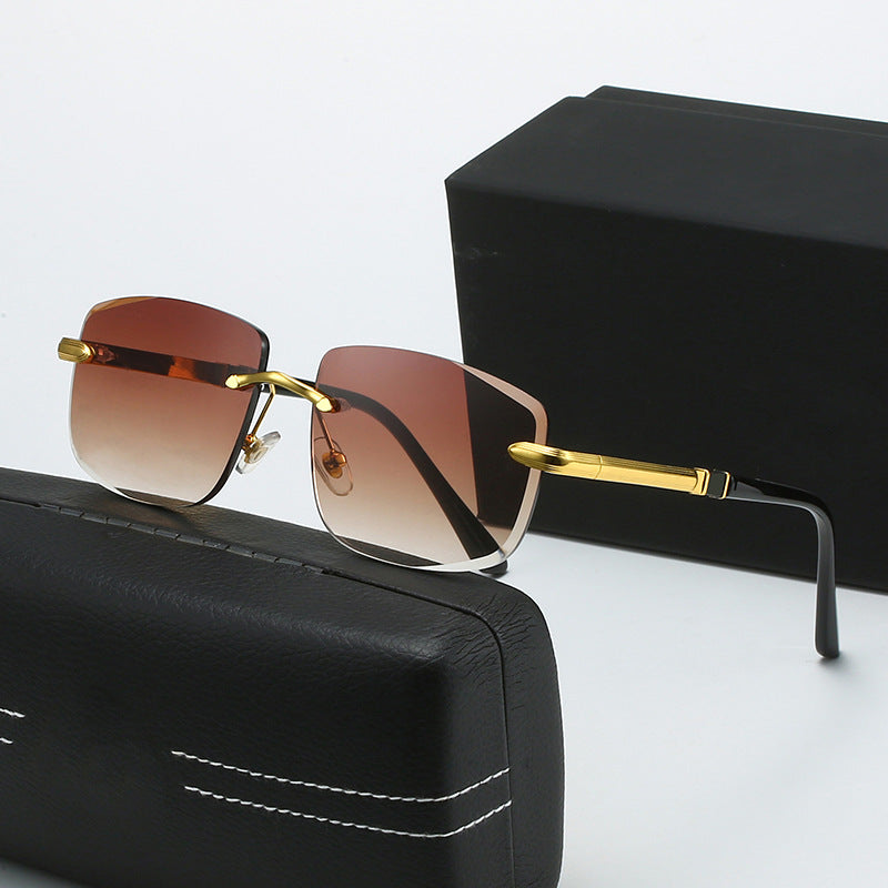 Damen quadratische Sonnenbrille mit stilvollen Kunststoff- und Metalldetails Brehn