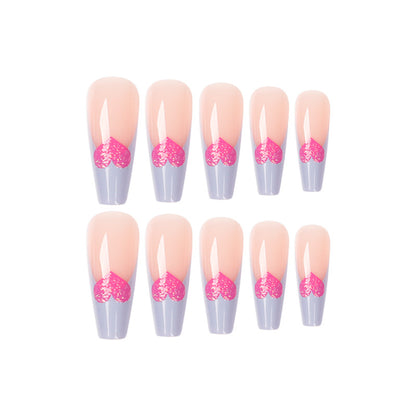 Kunstvolle Stiletto-Nägel mit bunten Herzmotiven Brehn