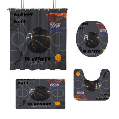 Hochauflösendes Basketball-Themen Badezimmer-Dekor Set Brehn