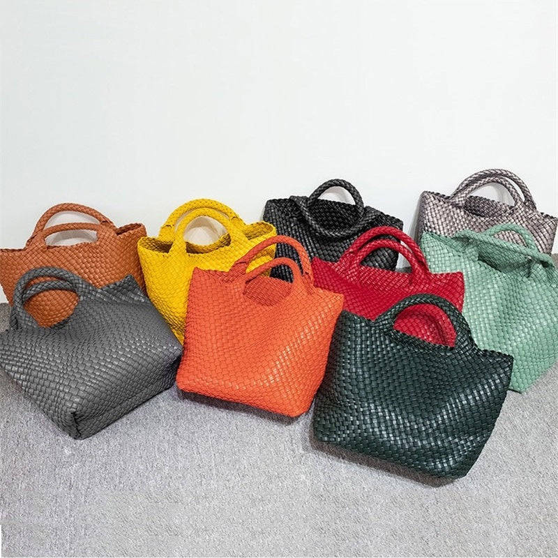 Elegante Geflochtene Handtasche mit Abnehmbarer Clutch Brehn