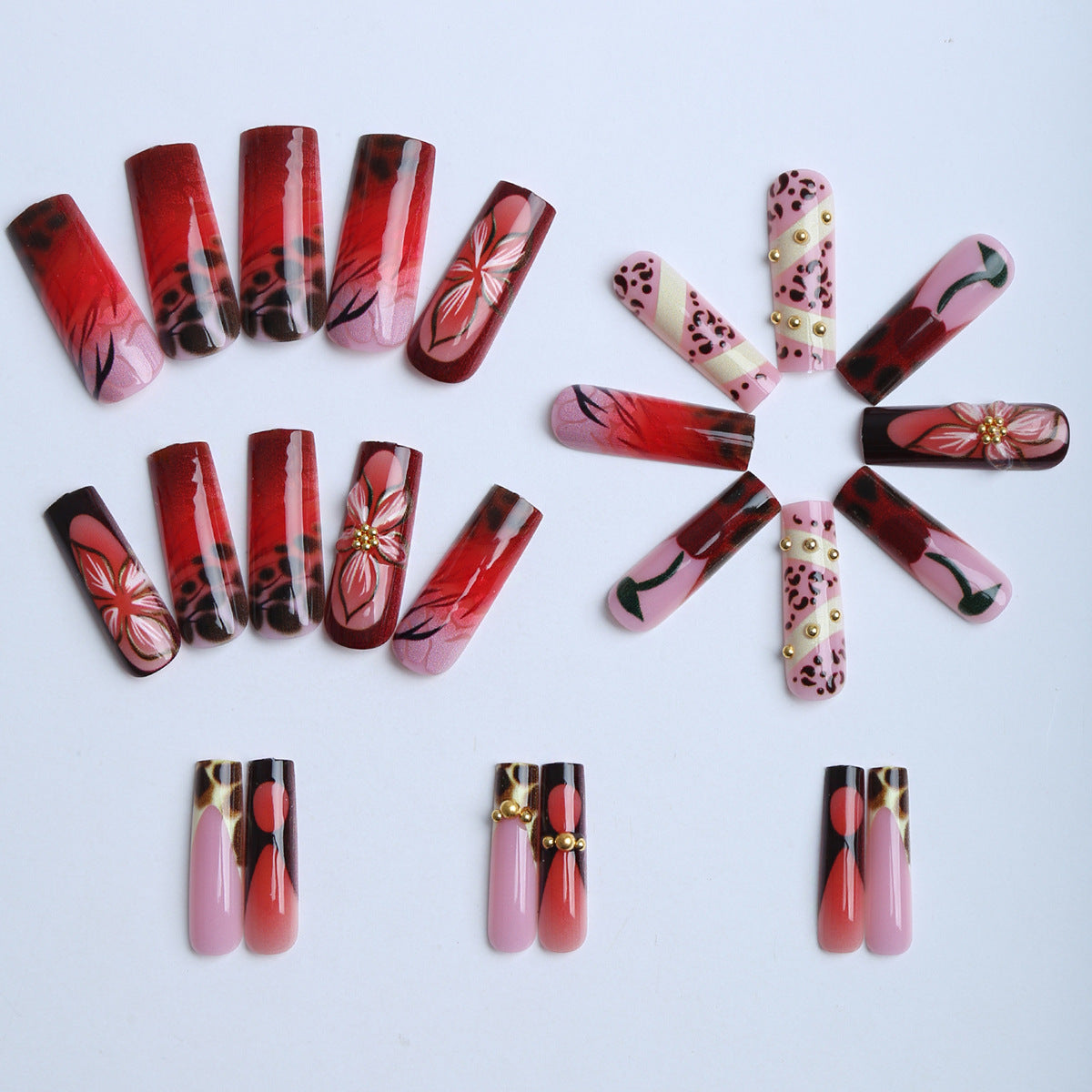 Kunstfingernägel mit Luxuriösem Blumen- und Tierdesign Brehn