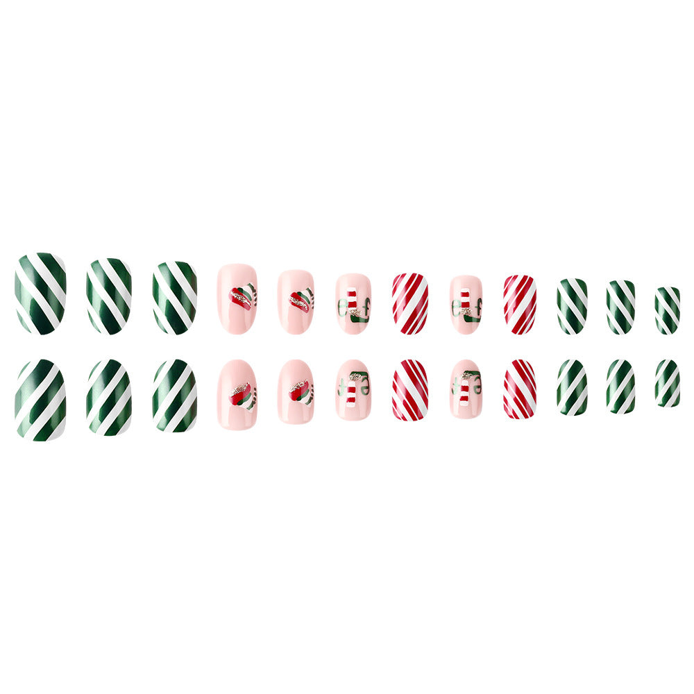 Festliche Weihnachten-Themen Press-On Nagelkunst Brehn