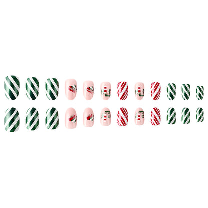 Festliche Weihnachten-Themen Press-On Nagelkunst Brehn
