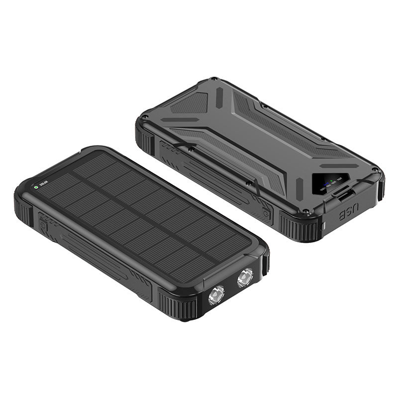 Solarbetriebene Powerbank mit Robustem Design und LED-Licht Brehn