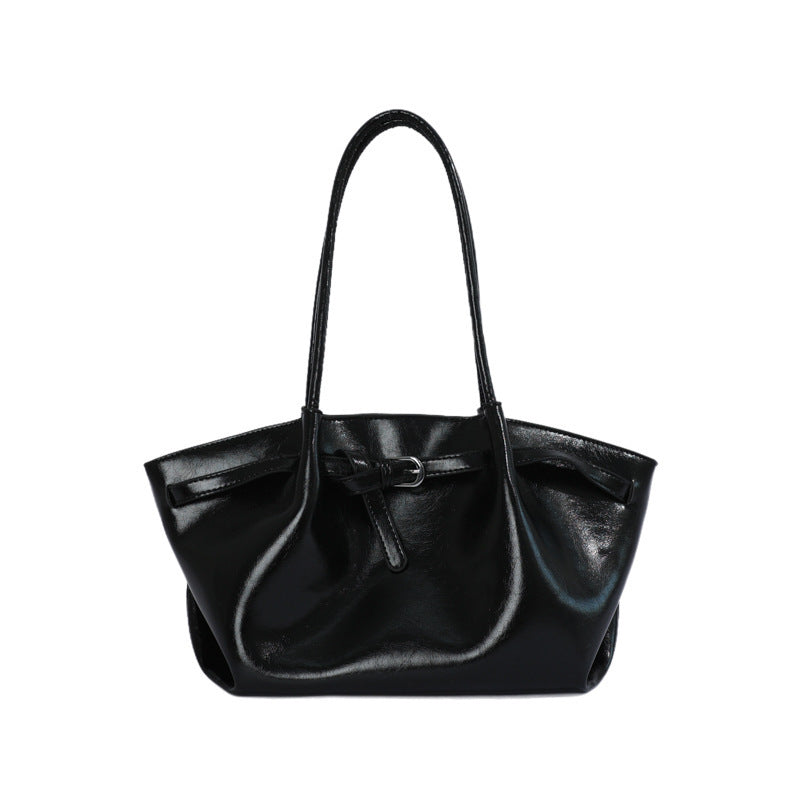 Schlanker minimalistischer Leder Tote Bag