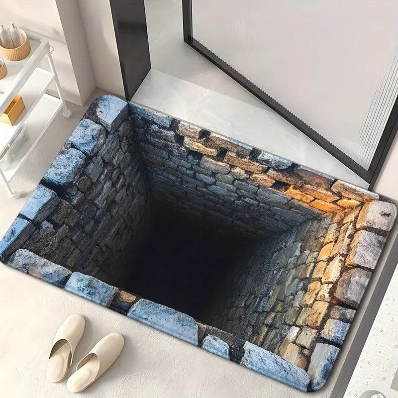 3D-Ziegelmuster-Optische Illusion Badematte Brehn