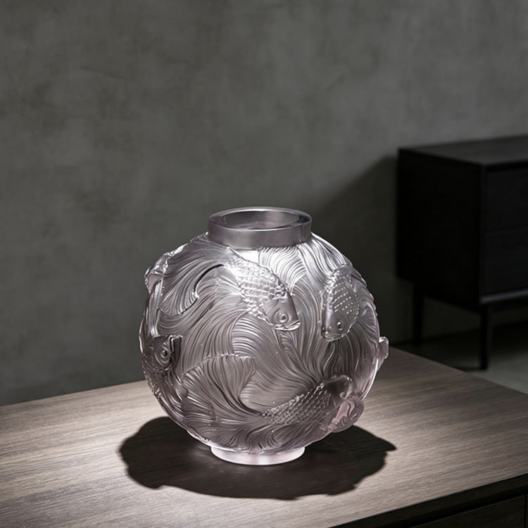 Frosted dekorative Fisch Vase