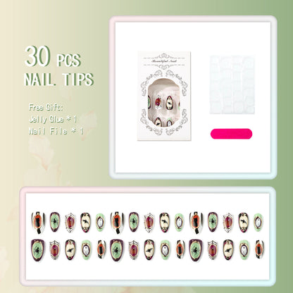 Halloween-Themen Druck-auf Nail Art Set 1790738650
