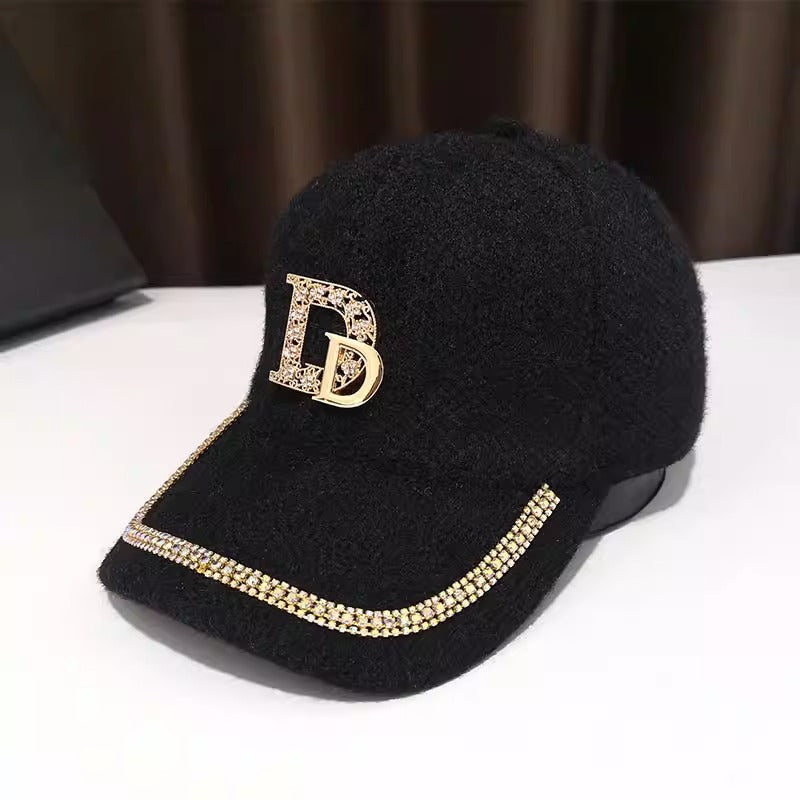 Damen Luxuriöse Verzierten Woll Baseballkappe Brehn