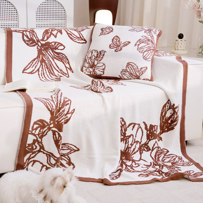 Damen Dekorative Wurfdecke mit floralem Design Brehn